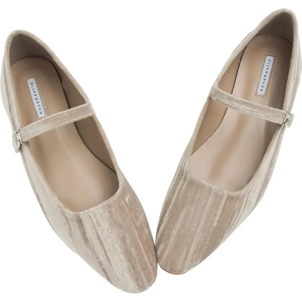TSKO COSKI Womens Velvet Mary Jane Ballet Flat Size 38 US Size 7.5 - Picture 2 of 12